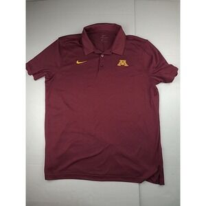 Minnesota Golden Gophers Nike Dri-Fit Polo Men's‎ Maroon Shirt Large Button NCAA